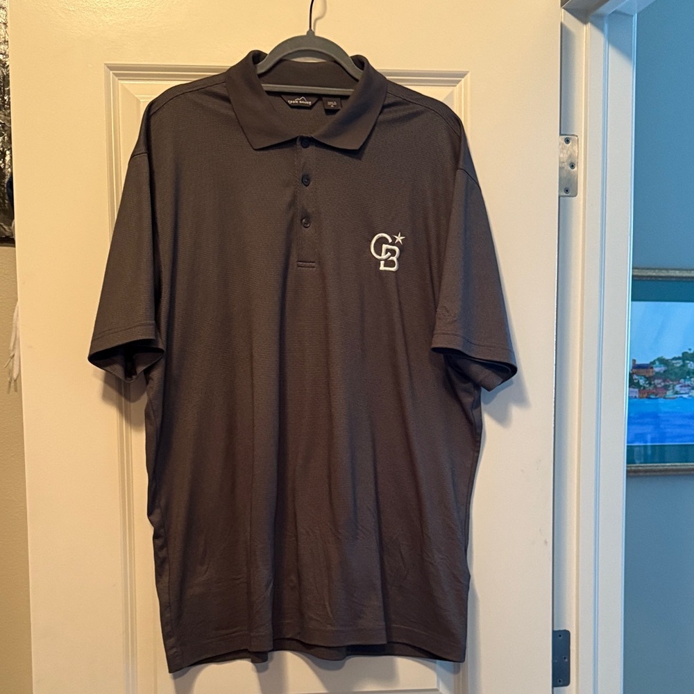 Eddie Bauer Gray Polo Shirt Coldwell Banker logo